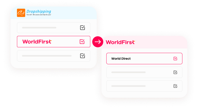 Pay CJ using WorldFirst or World Direct