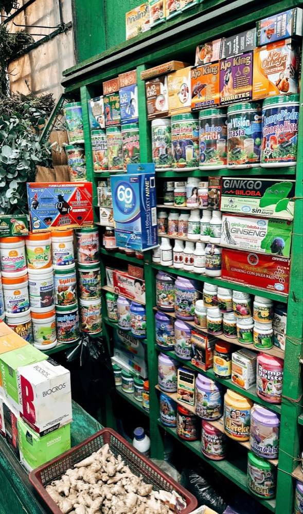 Health and wellness products displayed on shelves